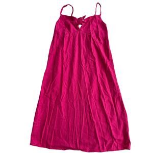 Old navy pink dress linen blend milkmaid sundress M